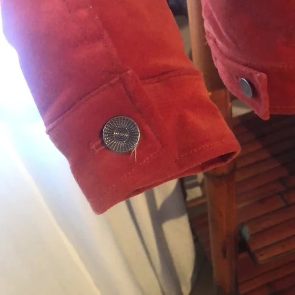 Forever 21 Sherpa lined velvet like bomber. Size Small. Burnt orange - Picture 4 of 6